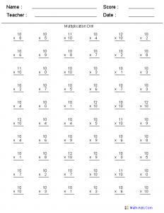 Multiplication Table Printable [Free Download] in PDF